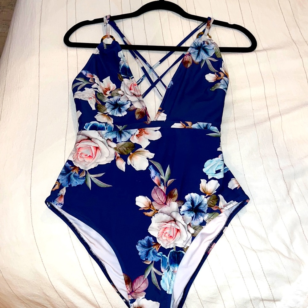 Floral swimsuit or bodysuit